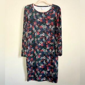 LuLaRoe Black and Pink Raglan Sleeve Sheath Dress